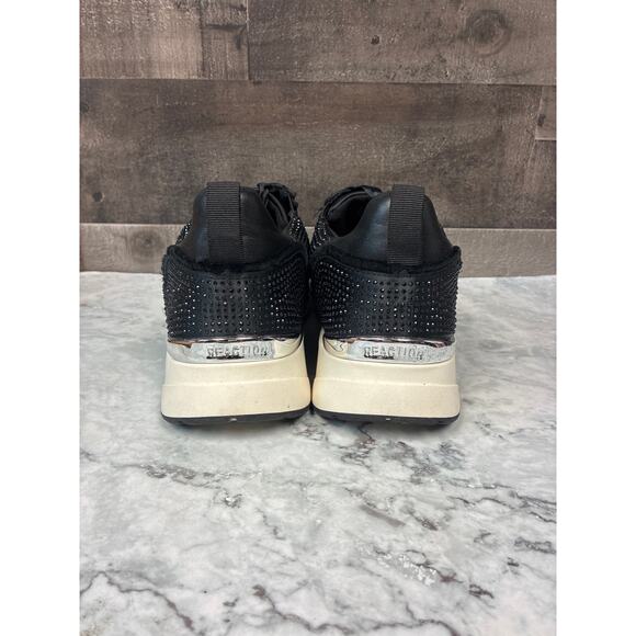 Kenneth Cole Reaction Womens 11 Black Claire Fashion Sneakers Embellished LB6-13 - Picture 5 of 7